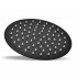 Soffione doccia tondo nero opaco in acciaio inox diametro 25 cm