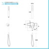 Kit doccia nero opaco in ABS con doccino tondo presa acqua e flessibile 
