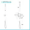 Kit doccia nero opaco in ABS con doccino tondo presa acqua e flessibile 