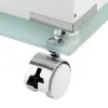 Carrello bagno trasportabile in acciaio cromato con 5 cassetti girevoli