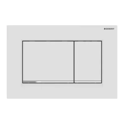 Placca di comando Geberit Sigma30 bianco opaco con inserto cromo lucido