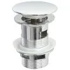Piletta clic clac con troppo pieno per lavabo e bidet in acciaio cromato Piletta clic clac con troppo pieno per lavabo e bidet in acciaio cromato
