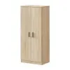 Mobile scarpiera H 180 cm in legno rovere canadese con ante e ripiani regolabili
