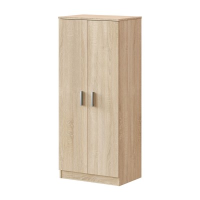 Mobile scarpiera H 180 cm in legno rovere canadese con ante e ripiani regolabili