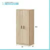 Mobile scarpiera H 180 cm in legno rovere canadese con ante e ripiani regolabili