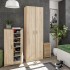Mobile scarpiera H 180 cm in legno rovere canadese con ante e ripiani regolabili