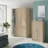 Mobile scarpiera H 180 cm in legno rovere canadese con ante e ripiani regolabili