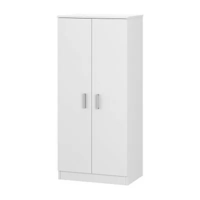 Mobile scarpiera H 180 cm in legno bianco con ante e ripiani regolabili