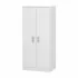 Mobile scarpiera H 180 cm in legno bianco con ante e ripiani regolabili