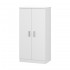 Mobile scarpiera H 108 cm  bianco in legno con 2 ante e 6 ripiani 