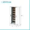 Mobile scarpiera H 108 cm  bianco in legno con 2 ante e 6 ripiani 