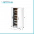 Mobile scarpiera H 108 cm  bianco in legno con 2 ante e 6 ripiani 
