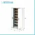 Mobile scarpiera H 108 cm  bianco in legno con 2 ante e 6 ripiani 