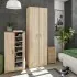 Mobile scarpiera H 108 rovere canadese in legno con 2 ante e 6 ripiani 