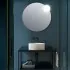 Specchio bagno tondo diametro 70 con applique LED cromata
