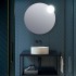 Specchio bagno tondo diametro 80 con applique LED cromata