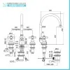 Batteria lavabo Paffoni Iris con canna orientabile e scarico incluso