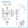 Set miscelatori Paffoni Iris a tre fori lavabo bidet e vasca con scarico incluso