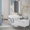 Cassettone sospeso bagno 80 cm bianco lucido  Iside 