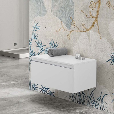 Cassettone sospeso bagno 60 cm bianco lucido  Iside 