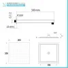 Kit doccia quadrato ottone cromo flex PVC + soffione 20x20 cm + braccio 30 cm