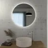 Specchio bagno tondo LED diametro 80 cm retroilluminato con luce fredda