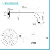 Set doccia incasso completo tondo Serena con soffione 22 cm e kit doccetta