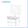 Mobile bagno sospeso 80 cm bianco lucido con specchio reversibile Zen