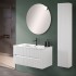 Mobile bagno sospeso cannettato 90 cm bianco opaco con specchio  Bali