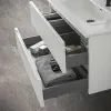 Mobile bagno sospeso cannettato 90 cm bianco opaco con specchio  Bali