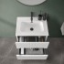 Mobile bagno sospeso cannettato 60 cm bianco opaco con lavabo  Bali