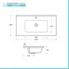 Mobile bagno sospeso cannettato 90 cm bianco opaco con specchio  Bali