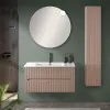 Mobile bagno sospeso cannettato 90 cm rosa con specchio  Bali