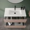 Mobile bagno sospeso cannettato 90 cm rosa con specchio  Bali