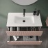 Mobile bagno sospeso cannettato 90 cm rosa con specchio  Bali