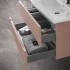 Mobile bagno sospeso cannettato 90 cm rosa con specchio  Bali
