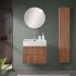 Mobile bagno sospeso cannettato 60 cm noce canaletto con specchio  Bali