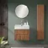 Mobile bagno sospeso cannettato 60 cm noce canaletto con specchio  Bali