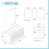 Mobile bagno sospeso cannettato 90 cm noce canaletto con specchio  Bali