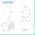 Mobile bagno sospeso cannettato 60 cm noce canaletto con lavabo  Bali
