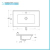 Mobiletto bagno sospeso cannettato 70 cm noce canaletto  Bali