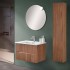 Mobiletto bagno sospeso cannettato 70 cm noce canaletto  Bali
