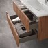 Mobile bagno sospeso cannettato 60 cm noce canaletto con lavabo  Bali