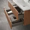 Mobiletto bagno sospeso cannettato 70 cm noce canaletto  Bali
