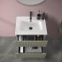 Mobile bagno sospeso cannettato 60 cm verde con specchio  Bali
