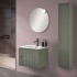Mobile bagno sospeso cannettato 60 cm verde con specchio  Bali
