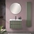 Mobiletto bagno sospeso cannettato 70 cm verde con specchiera  Bali