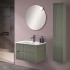 Mobiletto bagno sospeso cannettato 70 cm verde con specchiera  Bali