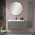 Mobile bagno sospeso cannettato 90 cm verde con specchio  Bali