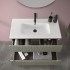 Mobile bagno sospeso cannettato 90 cm verde con specchio  Bali